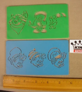 Plantillas de plástico vintage 1970 Kellog's Cereal Premium 2 juguetes Tony Tiger Tucan - Imagen 1 de 5