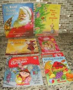 BUNDLE LOT CHILDRENS CHRISTMAS HOLIDAY STORY BOOKS SCHOLASTIC READING CLASSIC - Foto 1 di 5