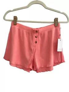 PJ Salvage XS Ribbed Coral Lounge Pajama Shorts Elastic Waist SOFT NWT #PQ4 - Picture 1 of 14