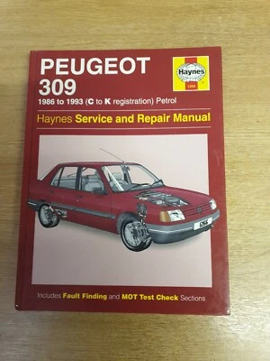 PEUGEOT 309 1986-1993 PETROL HAYNES WORKSHOP MANUAL 1266 IN CLEAN COND FREE P&P - Image 1 of 4