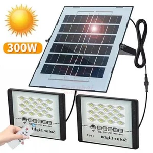 2PC Solar Motion Sensor Lights Outdoor Wireless 77 LED Flood Security Spotlights - Picture 1 of 12