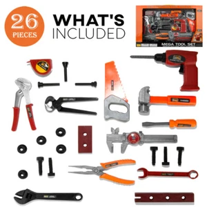 26Pcs Kids Tool Set Realistic Tools Kits Pretend Play Toys For Boys Girls Gift - Picture 1 of 6