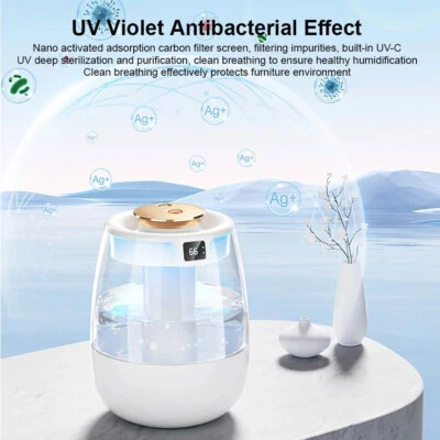Air Humidifier Household Water Air Diffuser With LED Display 2.2L Mist Maker - Image 1 of 4