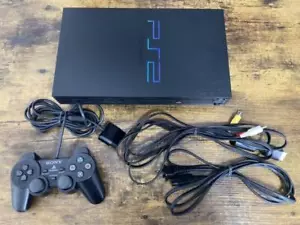 Sony PlayStation 2 PS2 Midnight Black Console JAPAN NTSC-J SCPH-39000 Used jp - Picture 1 of 9