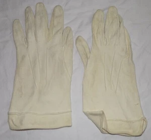 Gloves Womens White Formal Dress Dressy Evening Vtg Vintage Wrist Leather - Picture 1 of 8