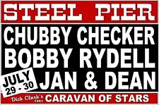 Chubby Checker Bobby Rydell Jan & Dean 1961 STEEL PIER POSTER Atlantic City NJ