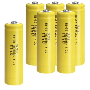6 PCS PKCELL AA 300mAh Ni-Cd 1.2V Rechargeable Batteries for Solar lights RC US - Picture 1 of 6