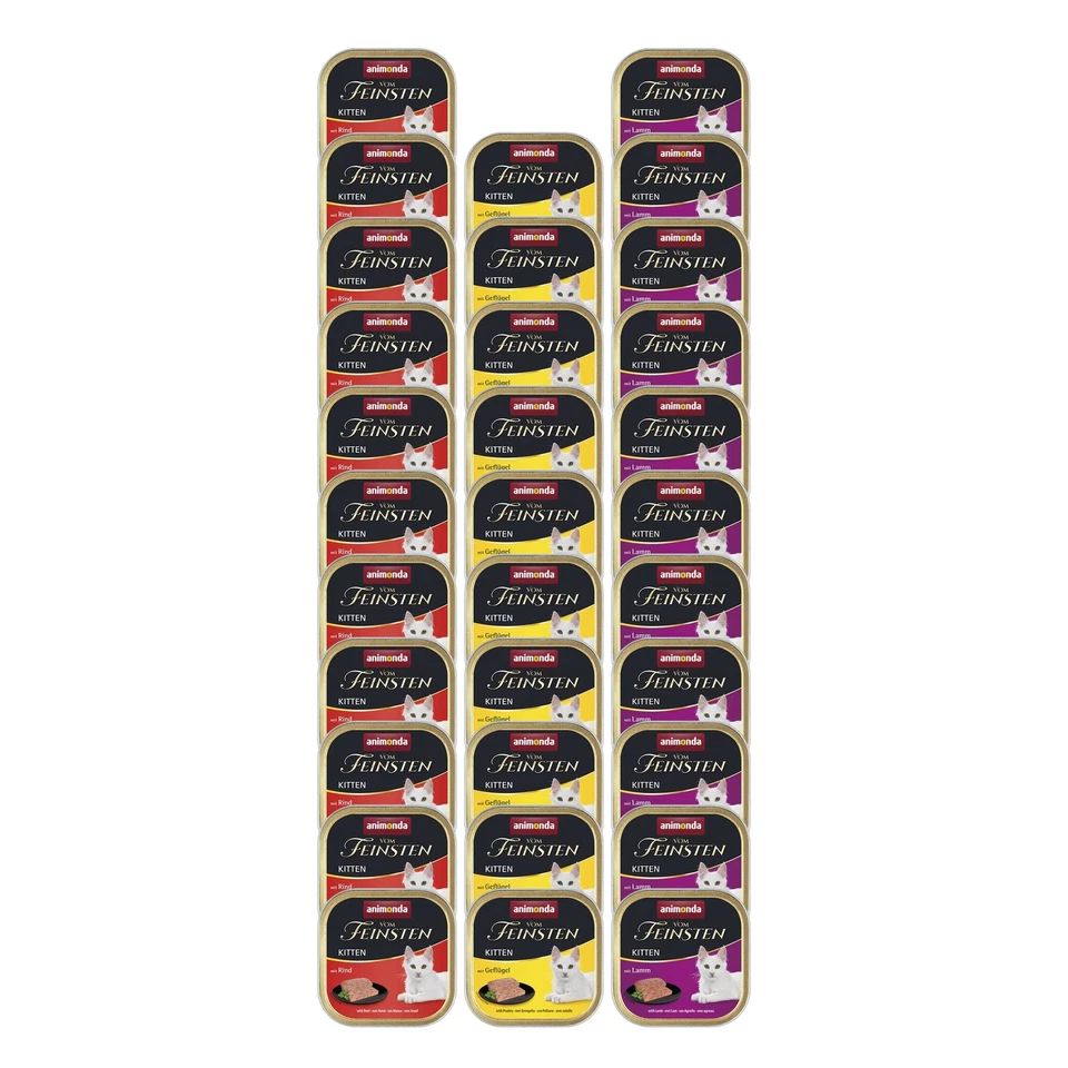 vom Feinsten Kitten Katzenfutter nass Vielfalt 32 x 100g Kitten Katzenfutter ... - Bild 1 von 1