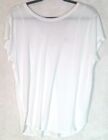 Anthropologie Lilka Women's Large White Creme Tee Top with Lace-up V Back 