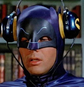 Batman Wearing Bat Heaphone 4x4 Reprint Adam West 1966 TV - Bild 1 von 1