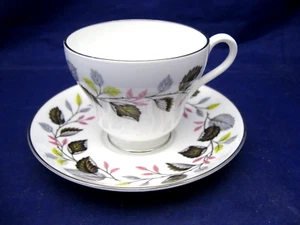 UNUSUAL VINTAGE SMALL SHELLEY COFFEE  CUP & SAUCER - "FERNDOWN"  FINE BONE CHINA - Picture 1 of 8