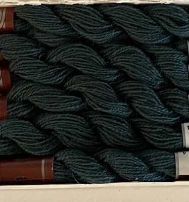 DMC Wool Embroidery Floss Broder Medicis Dark Green 8408 27.3yd Skein Box Of 12 - Image 1 of 4