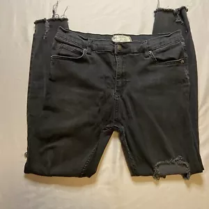 Pantalones de mezclilla Free People negros desgastados talla 29 para mujer - Imagen 1 de 6