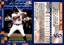 Emmanuel Garcia 2007 Grandstand St. Lucie Mets #NNO Card *AutographDen*
