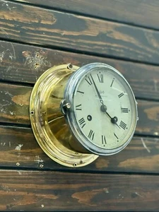 Reloj de Pared Alemán Royal Mariner Náutico Latón Mecánico Cuerda Llave Schatz - Imagen 1 de 15