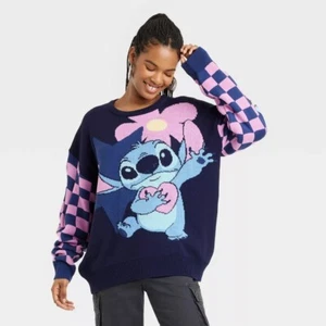 Disney X Skinnydip Lilo & Stitch Knitted Graphic Sweater XL Blue - Picture 1 of 8