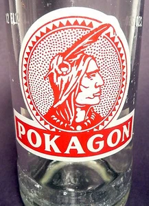 vintage ACL Soda POP Bottle:  red  POKAGON of ANGOLA, IND - 12 oz - Picture 1 of 3