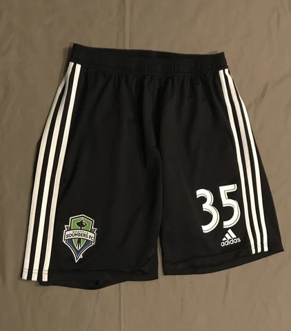 Seattle Sounders FC Shorts 2017 Adidas Men’s Size Large Black # 35 MLS Cover