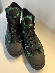 Raad Shop High top Green & Black Skull Size 12 - Picture 1 of 6