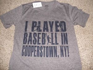 Cooperstown Baseball Gray T-shirt tee Size Small