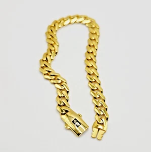 Bracciale maglia cubana Monaco cavo oro giallo 10 kt* 7,3/4" L x 7,75 mm x 2,53 mm - Foto 1 di 10