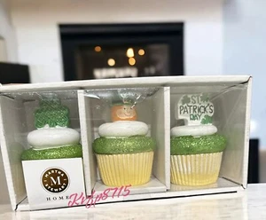 3 pc Martha Stewart Cupcake St Patrick’s Day Clover glam resin Glitter Green New - Picture 1 of 2