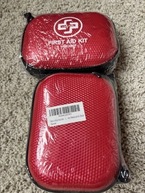 Mini First Aid Kit, VRIEXSD, Red, 150 Pcs Waterproof Hard Shell Medical Kit, New - Image 1 of 1