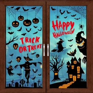 JCFIRE 87 Stck. größere Halloween Fenster Klammern Aufkleber für Glas, 9 Blatt doppelt - Bild 1 von 7