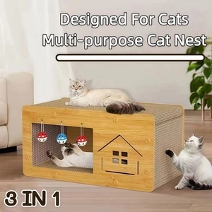 3IN1 Cat House Cardboard Cat Castle New Cat Bed  Pet Furniture - Picture 1 of 9