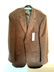 HERREN BURT PULITZER BLAZER SPORT MANTEL JACKE 38R SCHOKOBRAUN KUNSTWILDLEDER, NEU MIT ETIKETT - Bild 1 von 6