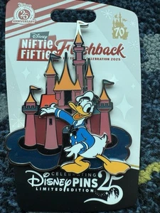 Disney Niftie Fifties Flashback Castle Characters Donald Mini Jumbo LE 500 Pin - Picture 1 of 2