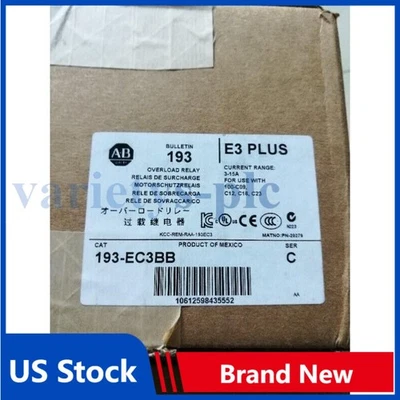 Allen-Bradley Overload Relay 193-EC3BB 3-15A 193EC3BB  AB   US Free Tax - Image 1 of 4