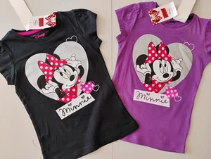 2 Girls Mini Mouse Capped Sleeve T Shirts, Age 8, New - Picture 1 of 3