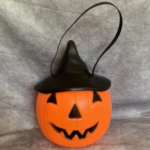 VTG EMPIRE Blow Mold Halloween Witch JACK-O-LANTERN Pumpkin Pail Light Untested - Picture 1 of 15