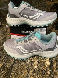 NEW Womens Saucony Aura Trail Running shoes, size 7.5 WIDE - Picture 1 of 5