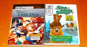 DISNEY DVD LOT: SING ALONG SONGS, BROTHER BEAR ON MY WAY & THREE LITTLE PIGS NEW - Picture 1 of 1
