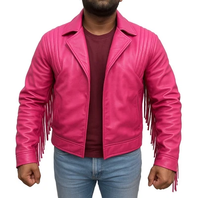 Chaqueta de cuero real Jason Momoa Minecraft Garrett The Garbage Man Garrison Biker Foto 1 de 4
