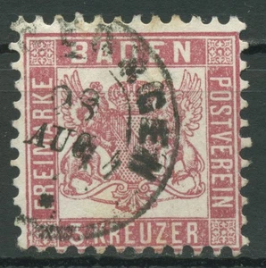 Baden 1862/66 3 Kreuzer rot 18 gestempelt - Bild 1 von 1