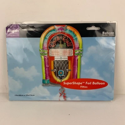 Rock n Roll 50s Jukebox Large Foil Balloon Super Shape Party Decoration 48x74cm - image 1 of 3