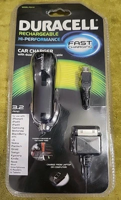 Duracell  Model FD4107 Car Charger With Dual USB & Charger Cable - Image 1 of 3