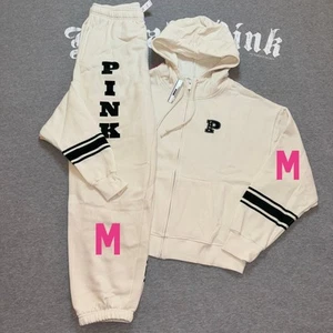Victoria’s Secret PINK White Shell & Forest Green Matching Outfit Set - M - Picture 1 of 9