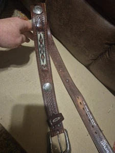 Vintage WRANGLER Belt SOUTHWESTERN 34/85 Handcrafted in Old Sonora Mexico - Picture 1 of 4