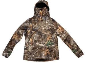 Realtree Camo Hoodie Built In Face Mask Ladies Medium 8-10 Zip Pockets RT Edge - Picture 1 of 8