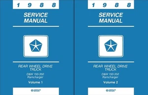 1988 Dodge Truck Tienda Manual D100-W350 Pickup Ramcharger Reparar Servicio Book - Imagen 1 de 14