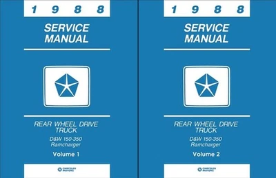 1988 Dodge Truck Tienda Manual D100-W350 Pickup Ramcharger Reparar Servicio Book - Imagen 1 de 4