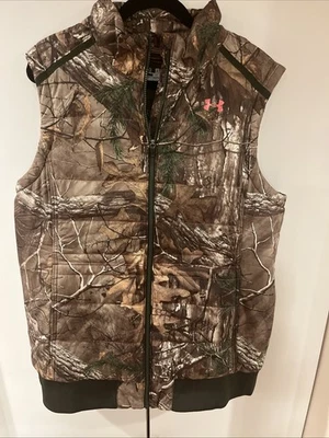 Chaleco UA para mujer 2XL Primaloft cremallera completa equipo frío camuflaje Realtree Xtra se adapta a XL Foto 1 de 4