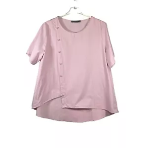 Zanzea Collection Womens Size 5XL Pink Assymetrical Button Front Blouse NWT - Picture 1 of 8