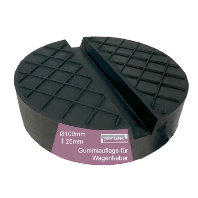 MARKENLOS Gummiauflage 100x25mm V-Nut + Waffel Wagenheber Hebebühnen Gummiklotz Gummi