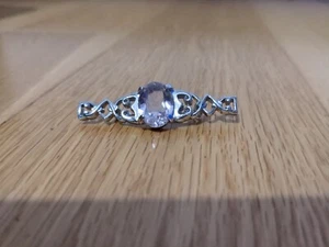 Vintage Silberton & Amethyst Imitation schottische Knoten Brosche von C.J Scotland - Bild 1 von 6