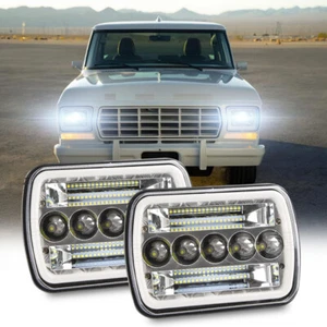 Pair 7X6" 5X7" LED Headlights H4 Fit For Ford E-100 E-150 E-250 E350 Econoline - Bild 1 von 16